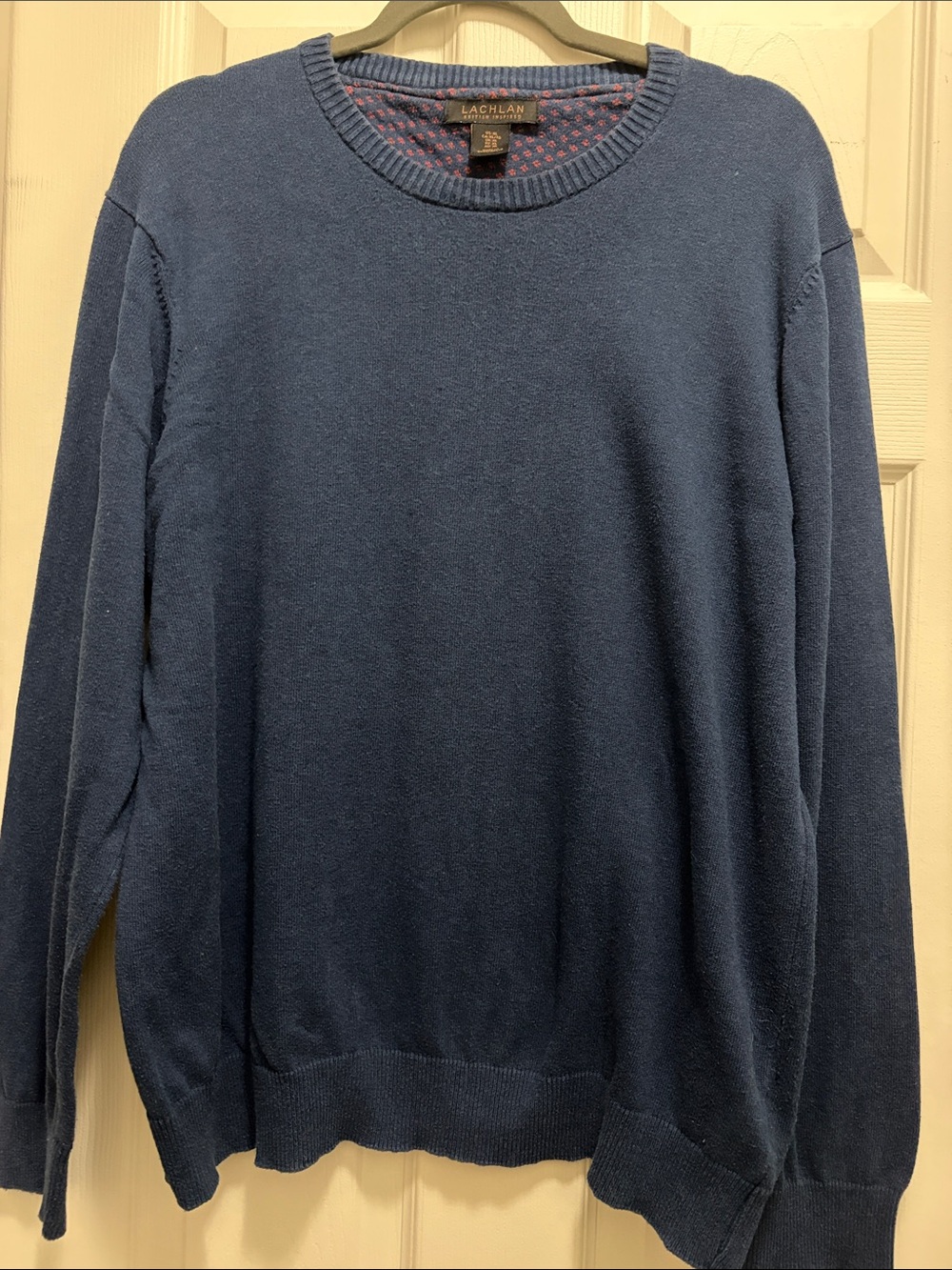 Men's Deep Blue Crewneck Sweater 100% Cotton